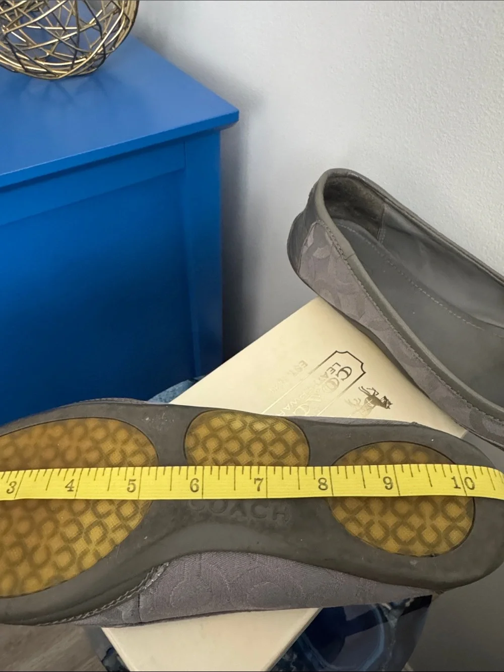 Coach Gray Signature Pattern Ballet Flats